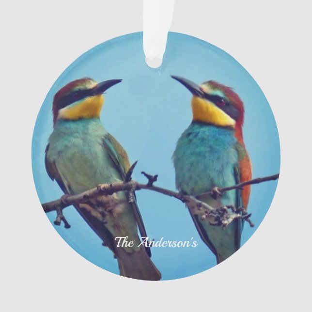 Personalisiertes Foto für Vögel in benutzerdefinie Ornament (Vorderseite)