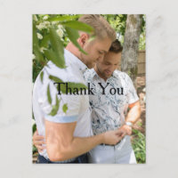 Personalisiertes Foto Gay Wedding Danke Postcard
