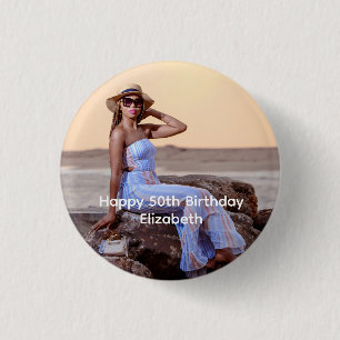 Personalisiertes Foto Geburtstag Ihm Ihr Button