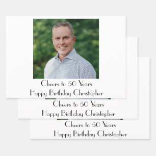 Personalisiertes Foto Geburtstagsfeier Ihn Sie Geschenkpapier Set