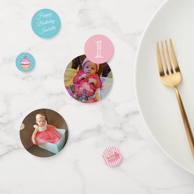Personalisiertes Foto & Geburtstagsfest Confetti Konfetti (Gruppe)