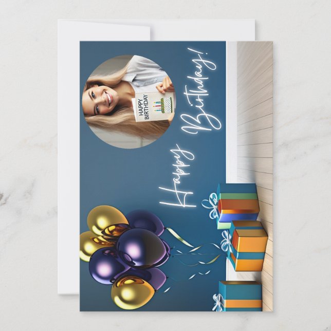 Personalisiertes Foto Geburtstagskarte - Balloons  Einladung (Vorderseite)