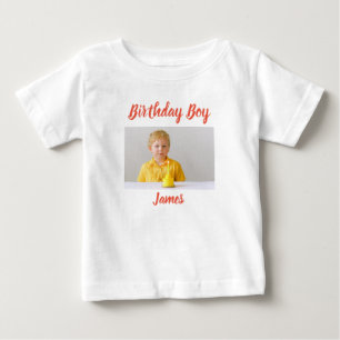 Personalisiertes Foto Geburtstagskind Baby T-shirt