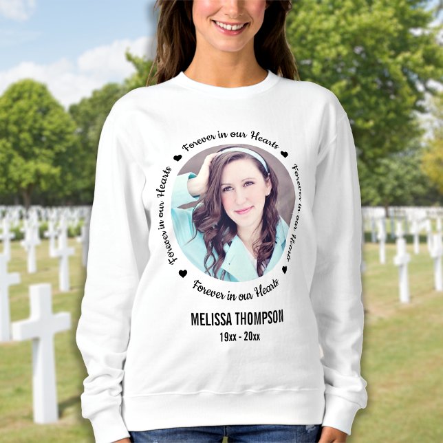 Personalisiertes Foto-Gedenkfest für immer in unse Sweatshirt (Von Creator hochgeladen)