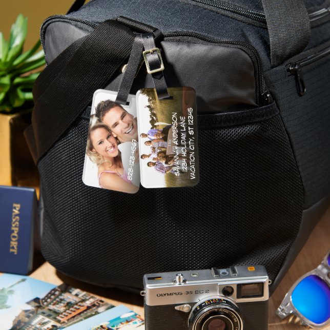 Personalisiertes Foto Gepäckmarke Gepäckanhänger (Vorderseite & Rückseite)