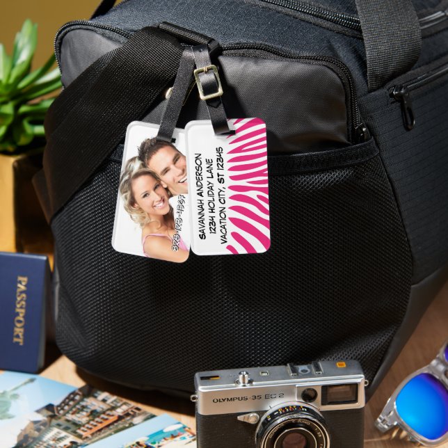 Personalisiertes Foto Gepäckmarke Gepäckanhänger (Vorderseite & Rückseite)