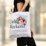 Personalisiertes Foto Girls Weekend Definition Tasche<br><div class="desc">Personalisieren Sie mit Ihrer Definition eines perfekten Mädchenwochenendes,  und fügen Sie die Namen Ihrer Bestien und ein spezielles Foto. Entwickelt von Thisisnotme©</div>