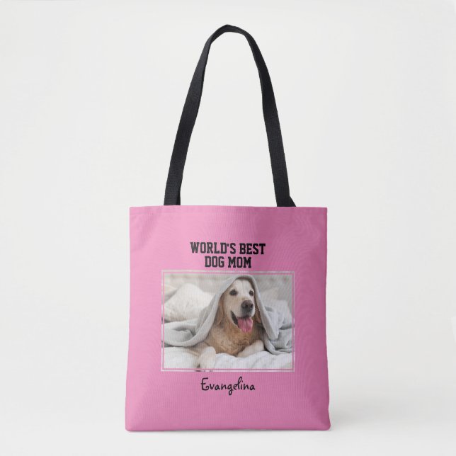 Personalisiertes Foto Girly Worlds Beste Mama Tasche (Vorderseite)