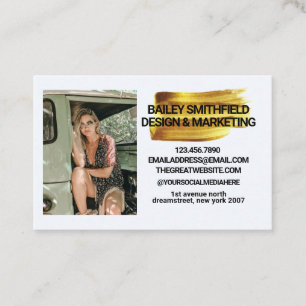 Personalisiertes Foto Goldmalerei Visitenkarte