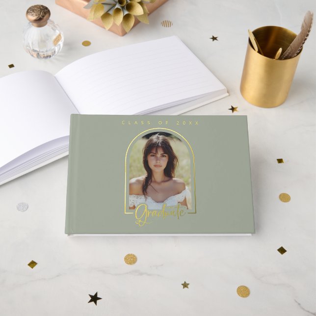 Personalisiertes Foto Grad Party Gästebuch (Vorderseite Offen)