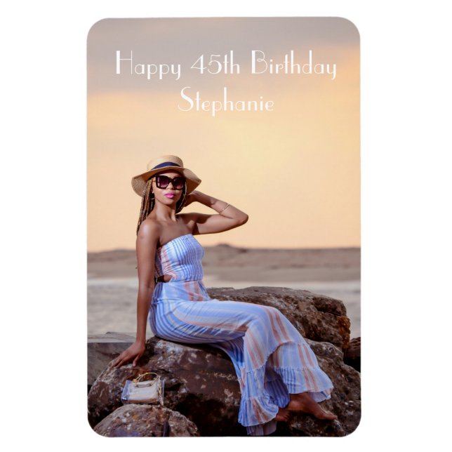 Personalisiertes Foto Happy Birthday Magnet (Vertikal)