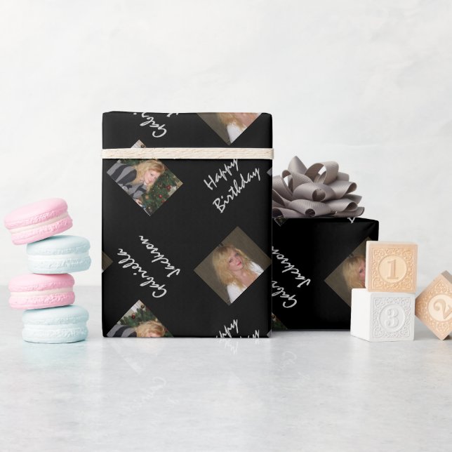 Personalisiertes Foto Happy Birthday Wrapping Pape Geschenkpapier (Babyparty)