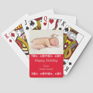 Personalisiertes Foto Happy Holidays Spielkarten