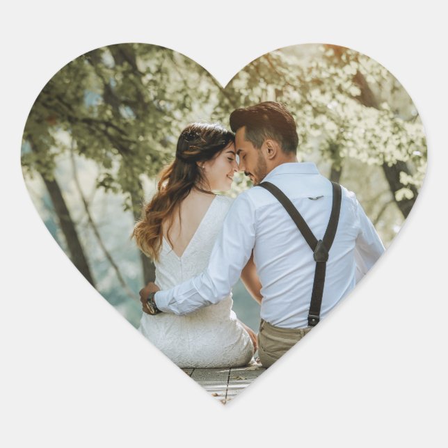Personalisiertes Foto Herz-Aufkleber (Vorderseite)