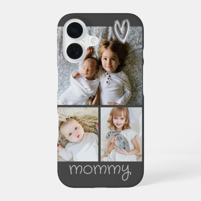 Personalisiertes Foto - Herz- und Textfotografie iPhone 16 Hülle (Rückseite)