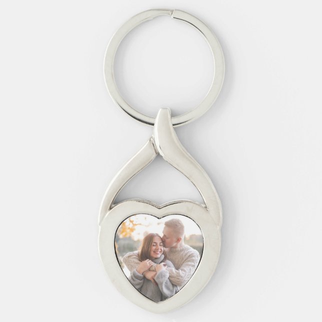 Personalisiertes Foto Herzform Schlüsselanhänger (Vorderseite)