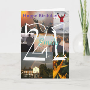 Personalisiertes Foto Hochladen 21. Geburtstag Karte