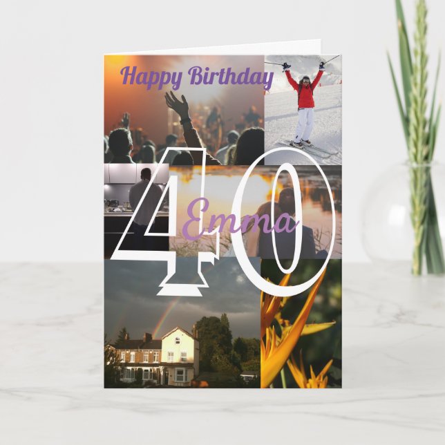 Personalisiertes Foto Hochladen 40. Geburtstag Karte (Vorderseite)