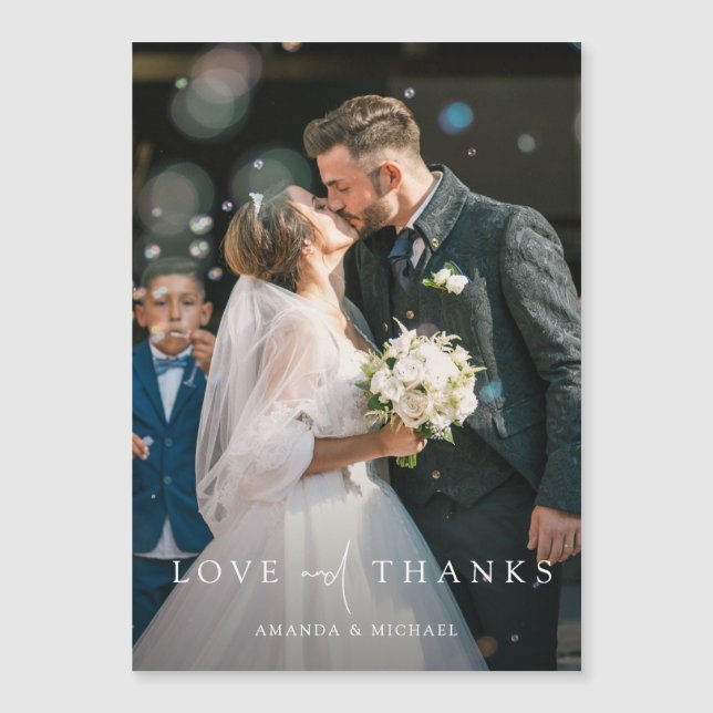 Personalisiertes Foto Hochzeit Danke Magnet (Vorderseite)