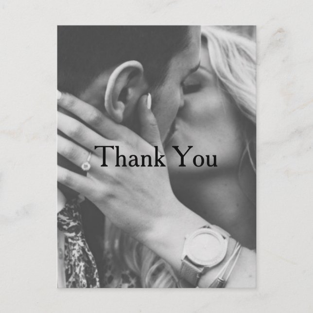 Personalisiertes Foto Hochzeit Danke Postkarte (Vorderseite)