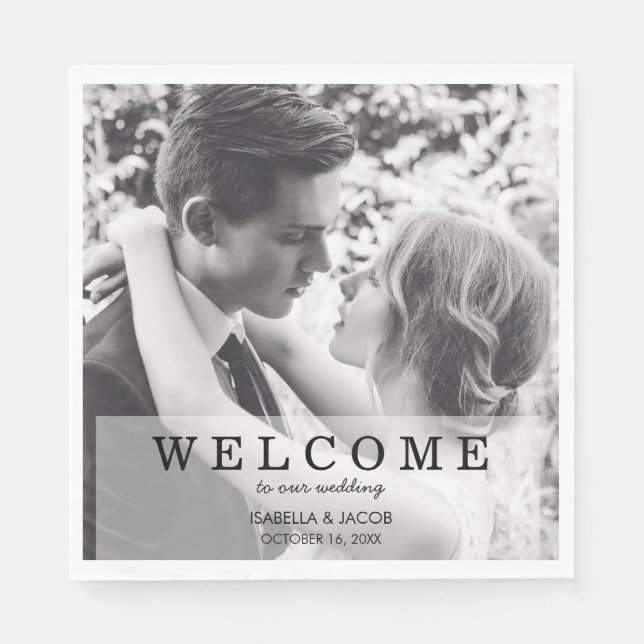 Personalisiertes Foto Hochzeitsfeier Napkin Serviette (Vorderseite)