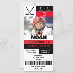 Personalisiertes Foto Hockey Ticket Geburtstagspar