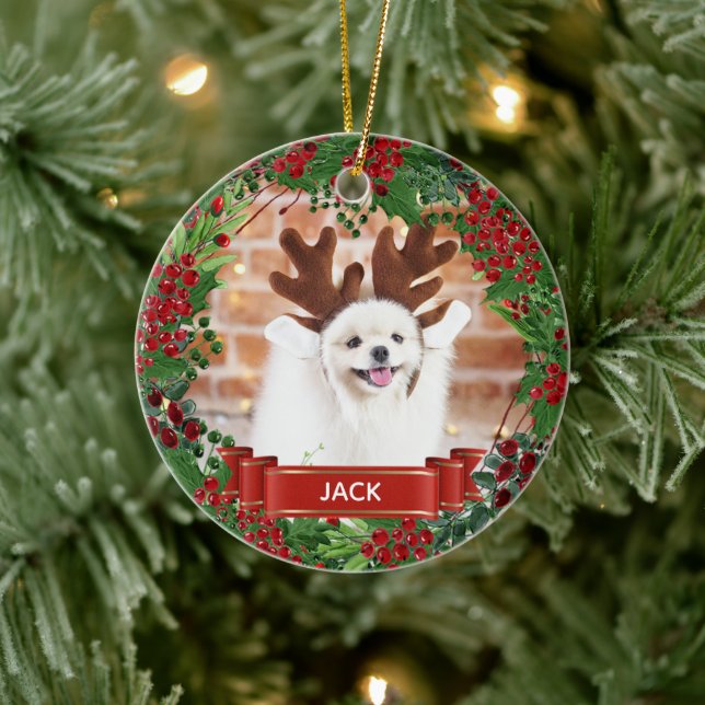Personalisiertes Foto Hund Lover Weihnachtsschmuck (Baum)