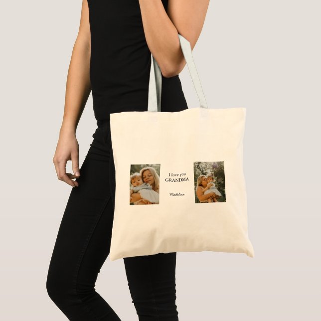 Personalisiertes Foto "I Liebe You Oma" Tragetasche (Vorderseite (Produkt))