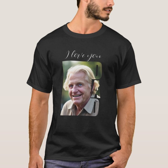 Personalisiertes Foto - Ich Liebe Sie Vater | DP7 T-Shirt (Vorderseite)