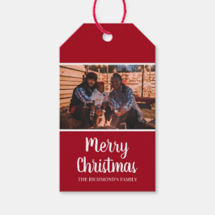Personalisiertes Foto in Roter Rahmen Weihnachten Geschenkanhänger