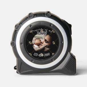 Personalisiertes Foto in Schwarz und Gold für Papa Maßband