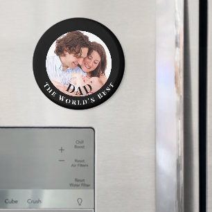 Personalisiertes Foto in schwarzem Kreis Bester Pa Magnet