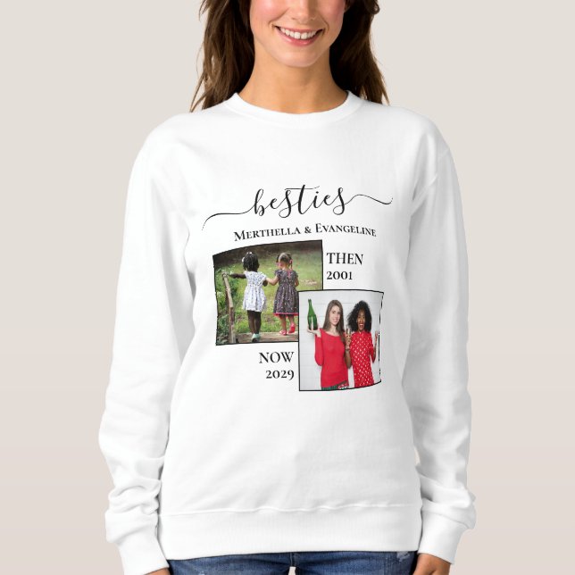 Personalisiertes Foto Jetzt BESTÄTIGTE BESTE FREUN Sweatshirt (Vorderseite)