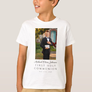 Personalisiertes Foto Junge Erste Heilige Kommune T-Shirt