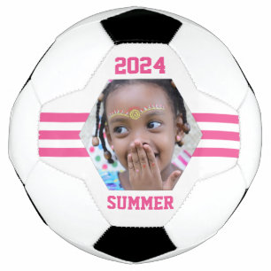 Personalisiertes Foto Keepake Rosa Streifen Fußball