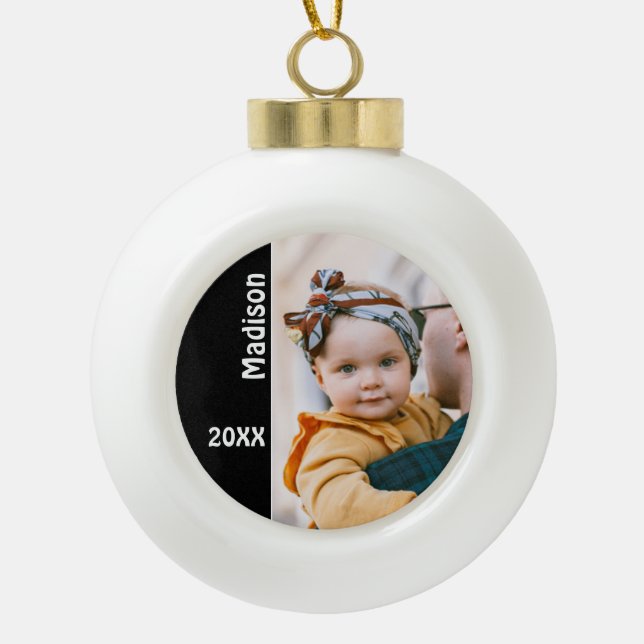 Personalisiertes Foto Keramik Kugel-Ornament (Vorderseite)