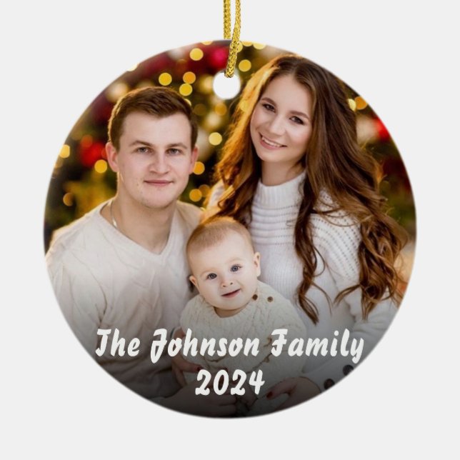 Personalisiertes Foto Keramik Ornament (Vorne)