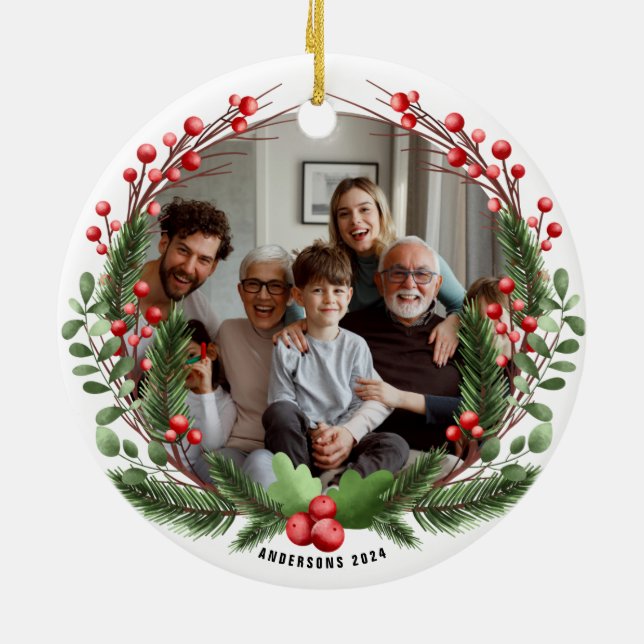 Personalisiertes Foto Keramik Ornament (Hinten)
