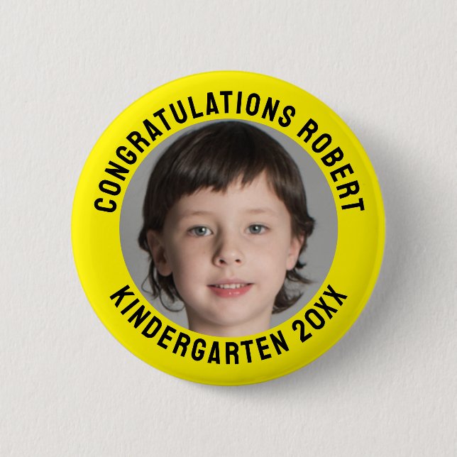 Personalisiertes Foto Kindergarten Button (Vorderseite)