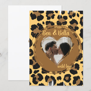 Personalisiertes Foto Leopard Herz Feiertagskarte