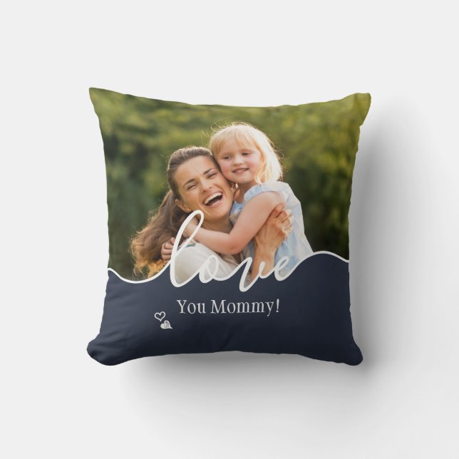 Personalisiertes Foto Liebe Mama Modernes Kissen (Vorderseite)