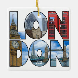 Personalisiertes Foto London Europe City Typografi Keramikornament