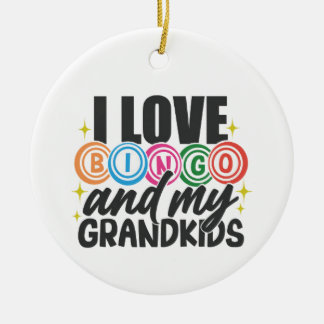 Personalisiertes Foto "Love Bingo & My Grandkids" Keramik Ornament