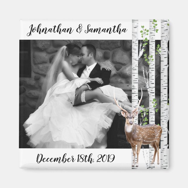 Personalisiertes Foto Magnet Deer Doe Woodland Buc (Vorne)
