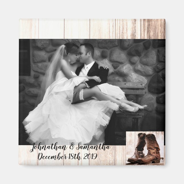 Personalisiertes Foto Magnet sticht Land rustikal (Vorne)