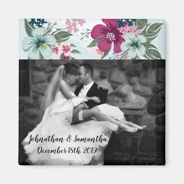 Personalisiertes Foto Magnet Tropische Blume auf B (Vorne)