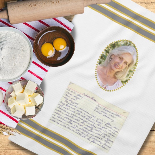 Personalisiertes Foto Mermorial Rezept Keepake Geschirrtuch (Personalized Photo Mermorial Recipe Keepsake Kitchen Towe)