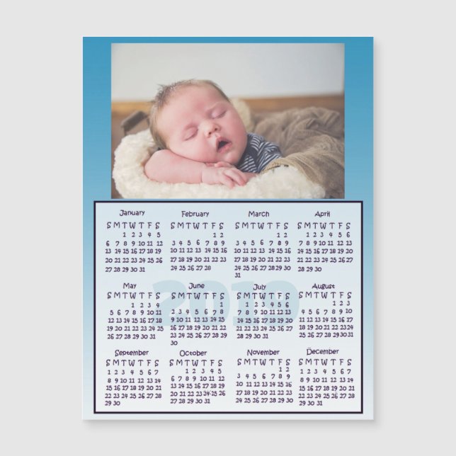 personalisiertes Foto Mini Magnet Kalender 2019 (Vorderseite)