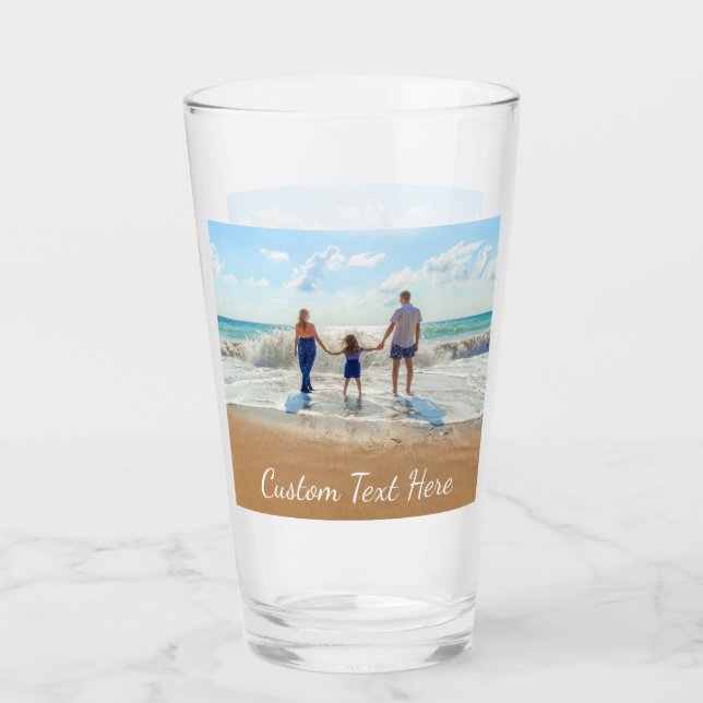 Personalisiertes Foto mit benutzerdefiniertem Text Glas (Vorderseite)