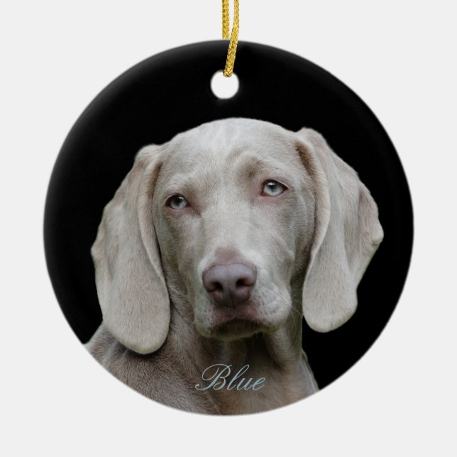 Personalisiertes Foto mit blauem mit Augen Keramikornament (Vorne)